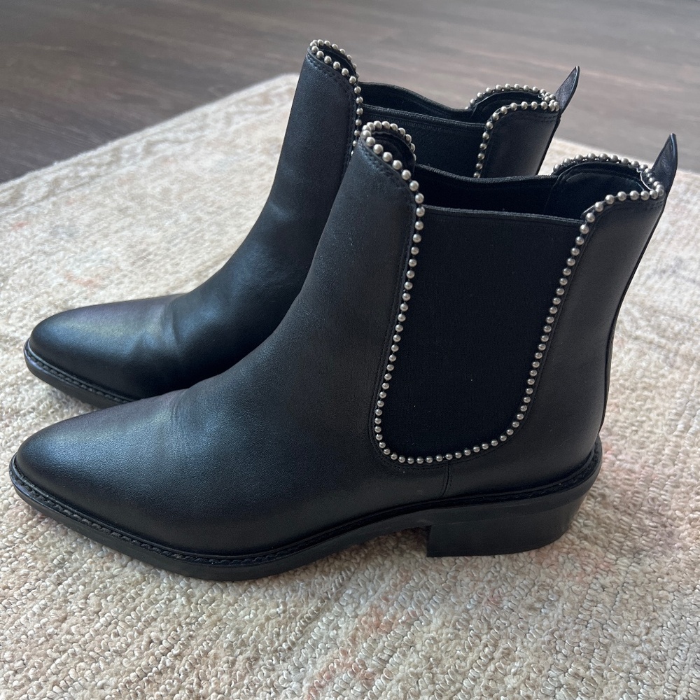 COACH black studded chelsea boots